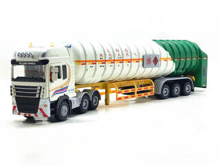 Jingbang liquefied natural gas lng transport vehicle engineering vehicle alloy model 150 tank truck semi-trailer truck toy green engineering transport vehicle
