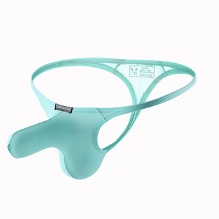 Kaooseen men's thong thin edge u convex large bag tight low waist sexy and interesting men's breathable pants underwear trendy 0 green b style confidential delivery