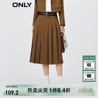 Only retro college style mid-length pleated skirt for women|123316003 f10 tiger s eye m 165/68ar