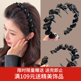 Xiangwan headband women's winding fabric headband temperament high-end toothed anti-slip pressure hair hoop headband hair accessories gift