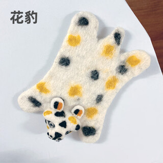 Personalized cute wool felt animal coasters placemats insulation mats cute tiger cat home accessories leopard