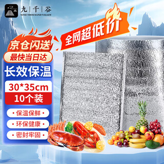 Jiuqiangu thickened thermal insulation bag disposable aluminum foil thermal insulation cold storage fresh-keeping packaging tin foil bag 10 pieces 3mm thick 30*35cm