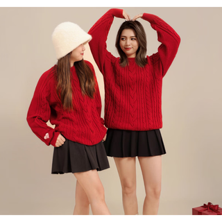 Aoyan lai dragon year new year parent-child clothing autumn and winter for a family of three or four sweaters red twist family wear new year's greetings jacket twist d style - wine red 190 adults 3xl (175-200 jin jin equals 0.5 kg)