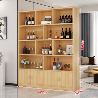 Zhong zhanggui solid wood wine cabinet living room wall cabinet storage cabinet 2025 new display cabinet home wine rack storage rack storage cabinet door-to-door delivery thickened 15mm plate 140cm-log