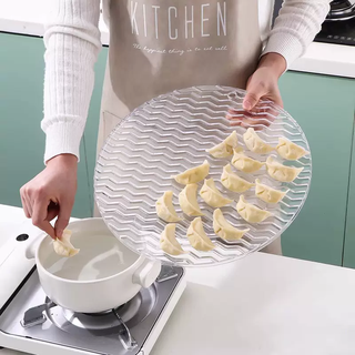 Yonghuan sheng dumpling tray cover curtain dumpling plates kitchen grate dumpling curtain round mat home thickened high translucent 2 wave patterns anti-slip + anti-stick