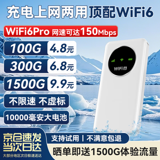 酷翼随身wifi多网通用免插卡无线wi-fi6车载4G路由器高速随行便携式无限制移动上网全国通用2025款5GXY 【至尊版】10000毫安长续航+充电上网两用 晒单(领1500G流量)直播追剧刷视频