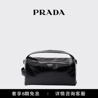 Prada/prada gift men's cow leather shoulder bag handbag black