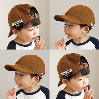 Somubay (somubay) children's hat korean style baby boy baseball cap spring and autumn outdoor travel versatile girls sunshade peaked cap trendy brown 170 recommended 3-8 years old_one size (50-54cm)