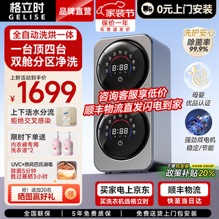 Gelishi machine à laver les sous-vêtements murale à double compartiment petite mini machine à laver les sous-vêtements entièrement automatique lavage et séchage chaussettes de ménage à double compartiment intégrées lavage des chaussettes de bébé artefact modèle de bureau pro (lavage et séchage intégrés | élimination des taches en profondeur | installation porte-à-porte gratuite)