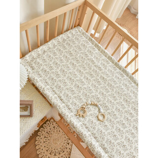 Kuiying pure cotton gauze baby mattress washable baby spliced mattress kindergarten special hibiscus double-sided cotton gauze _ feather silk cotton quilt 40*80cm