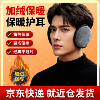 Bovonik earmuffs, earmuffs, earbags, winter plush earmuffs, winter back-worn earmuffs, thickened, large gray