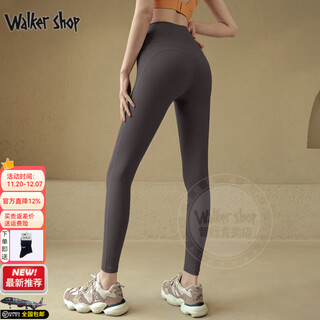 Walker shop high-end brand sports yoga pants for women 2025 new high-waisted tight running pilates pants for outer fitness wear, dark charcoal gray, no need to wear underwear, lining 5a antibacterial m, recommended 95-110jin jin equals 0.5 kg