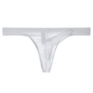 Junyeon men's underwear ultra-thin mesh transparent thong elephant trunk bullet separated see-through white m