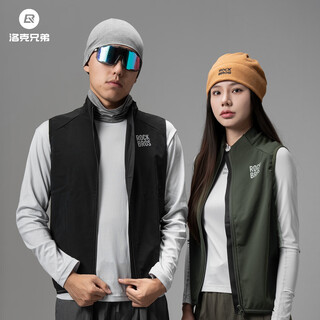 Rock brothers windproof cycling vest road bicycle fleece warm vest jacket top men and women autumn and winter 2xl