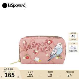 Lesportsac leboshi new bag women's bag parrot strawberry hand storage cosmetic bag for girls gifts parrot strawberry garden