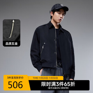 Cabbeen memory fabric jacket men's studded decorative lapel workwear casual plus velvet thickened winter shortboard jacket