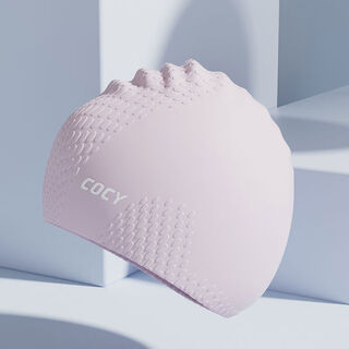 New swimming cap for women with long hair, waterproof and non-stretching for men, silicone enlarged swimming cap and goggles, pink and purple bubble swimming cap for extra comfort