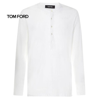 Tom ford (tom ford) fw25 luxury men's crew neck henley pajamas t-shirt white 20 | l
