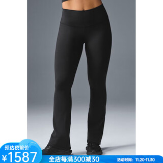 Alo yoga yoga pants high waist running fitness pants airbrush pilates pants high elastic bell pants for tall girls black xxs (suitable for waist 59.5-62cm)