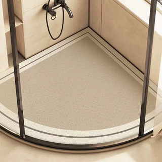 Yusenyi wabi-sabi fan-shaped wire ring bathroom floor mat shower room bath sliding mat sanitary napkin toilet carpet stain-resistant foot mat yala c 65cmx65cm