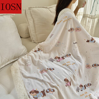 Iosn blanket type a maternal and infant warm type a baby blanket winter thickened cover blanket new milk velvet small blanket dachshund alliance 70cm*100cm baby blanket has been quality inspected