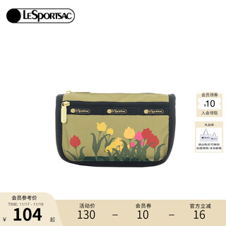Lesportsac new trendy series retro tulip multi-compartment storage clutch bag for girls gifts retro tulip