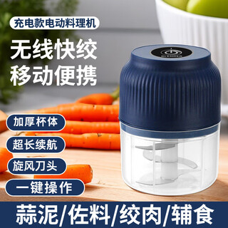 Wanzhuang cordless electric garlic masher for household small chili crush 300ml-large capacity upgraded stainless steel blade