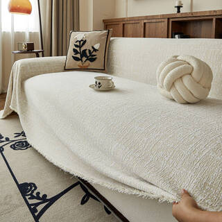 Fantasy chenille sofa cover cloth all-inclusive 2025 new japanese style wabi-sabi style sofa towel blanket four seasons universal sofa cover cover quicksand light yellow high quality baby velvet 180*130cm suitable for small single person