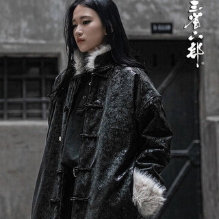 Three provinces and six departments menxiasheng tai chi high-end new chinese style old money double-sided imitation fur men's snake-print tang suit leather jacket winter yin m 130jin jin is equal to 0.5 kg within