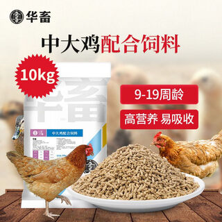 Hua livestock chicken feed, medium and large chicken pellet feed, rutin, eggs, chickens, ducks and geese, special chick opening feed premix, 1 bag, medium and large chicken feed, 20jin, jin is equal to 0.5kg