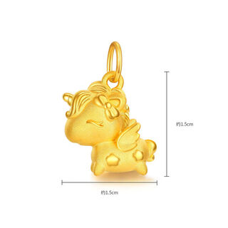 Fun happy unicorn gold pendant pendant pure gold 5d hard gold female gift for girlfriend happy unicorn single pendant