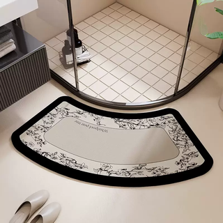 Yusenyi takes care of non-slip floor mats, absorbent and can be used as mats, light luxury bathroom feeling, easy-curved high-end tailoring carpet at the bathroom door, qingyuan curved (bathroom) 80x120cm