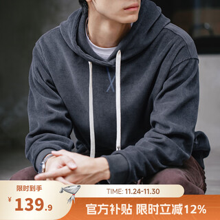 Mr.a380g heavyweight chenille hooded sweatshirt loose pullover corduroy bottoming shirt jacket men's autumn and winter mra men's wear dark gray l