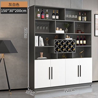 Yusenyi wine cabinet against the wall living room home red wine storage cabinet modern simple wine cabinet sideboard integrated entrance cabinet customization 150*200*30 modern door 4 doors gray white double door
