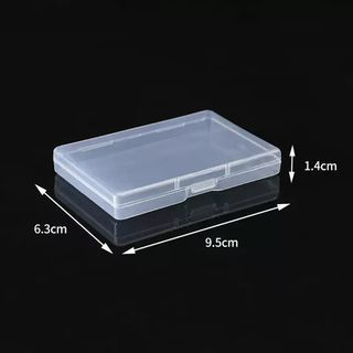 He jiangong rectangular box transparent plastic business card box glutinous rice playing cards fishing gear card box spare parts plastic packaging box small outer diameter about 9.5*6.3*1.4cm