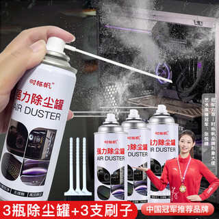 时栎帆键盘清洁工具压缩空气除尘罐键盘清洗键盘清理笔记本电脑清洁机箱交换机缝隙清灰吹灰尘工具 3瓶装