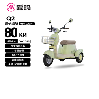 Emma electric motorcycle tricycle yuanverse q2 fashionable and comfortable ultimate looks safe travel electric vehicle 60v20ah lead-acid battery life lushuang powder