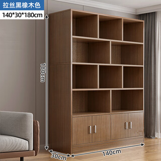 Zhong zhang gui wine cabinet living room wall commercial wine rack new storage cabinet hotel product display cabinet display cabinet cosmetics upgraded and deepened 140cm brushed black oak color - full back panel