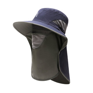 Sun visor fishing sun protection fisherman hat waterproof breathable visor hat large brim sun protection hat dark gray - adjustable
