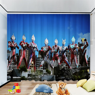 Ultraman curtains ultraman curtain cloth blackout hook type 2025 new cartoon boy children's room bedroom 1 punch 3 meters wide one piece (height note) default pricing unit 2