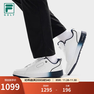 Fila1911 soft spike high sneakers men's shoes 2025 autumn new boa sports shoes comprehensive training shoes golf bright white-bw 40