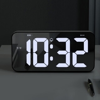 Hanshi (hense) large screen electronic clock desktop desk clock led lcd alarm clock living room wall clock wall large digital clock ha500 black