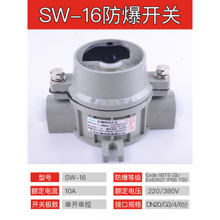 Explosion-proof lighting switch sw-10 wall switch ct6 single control double control bqm86 type 220v/380v national standard 380v