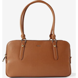 Furla women's shoulder bag large capacity main compartment metal fastener wear-resistant dark blue leather short handle brown one size