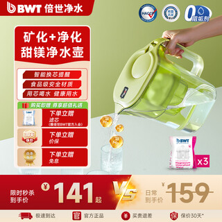Bwt sweet magnesium water purifier water purifier home use european imported filter element to remove scale by 55% yijia series large capacity filter magnesium ion filter element 1 pot 3 elements green
