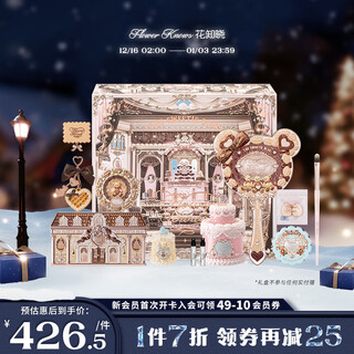 Flower knowledge new year's gift sweet bear cookie gift box lip jelly lip glaze silk satin blush eyeshadow palette for girlfriend afternoon tea break