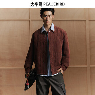 Peacebird ropa de hombre centro comercial mismo estilo 2026 año nuevo primavera nueva chaqueta de entrenador burdeos b2bcg1108 cabernet sauvignon 1 s