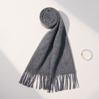 Story beauty gray cashmere scarf new year's gift autumn and winter thickened warm fashion korean versatile solid color scarf gift box dark gray