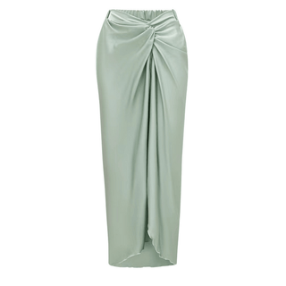 Shijanu 2025 autumn and winter new hot spring one-piece swimsuit one-shoulder embroidered triangle one-piece swimsuit vacation suit long skirt skirt s _85-100jin jin equals 0.5 kg