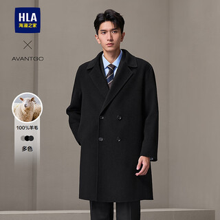 Heilan house (hla) coat men's light business classic flat lapel pure wool jacket men's winter hwdaw4w003a black 08 xl 180/96a recommended 151~164jin jin equals 0.5 kg